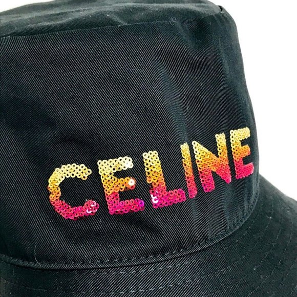 CELINE 2AUO1968P Embroidered gradient sequin hat Bucket hat Black main image 5